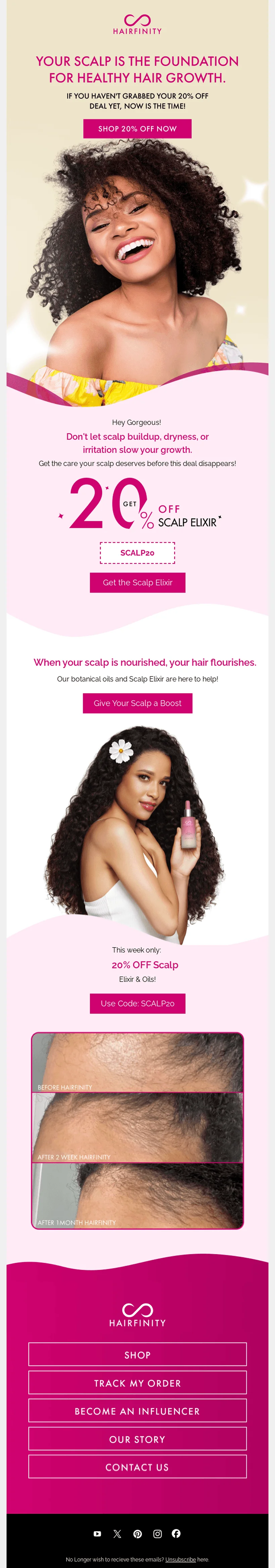 Hairfinity email design